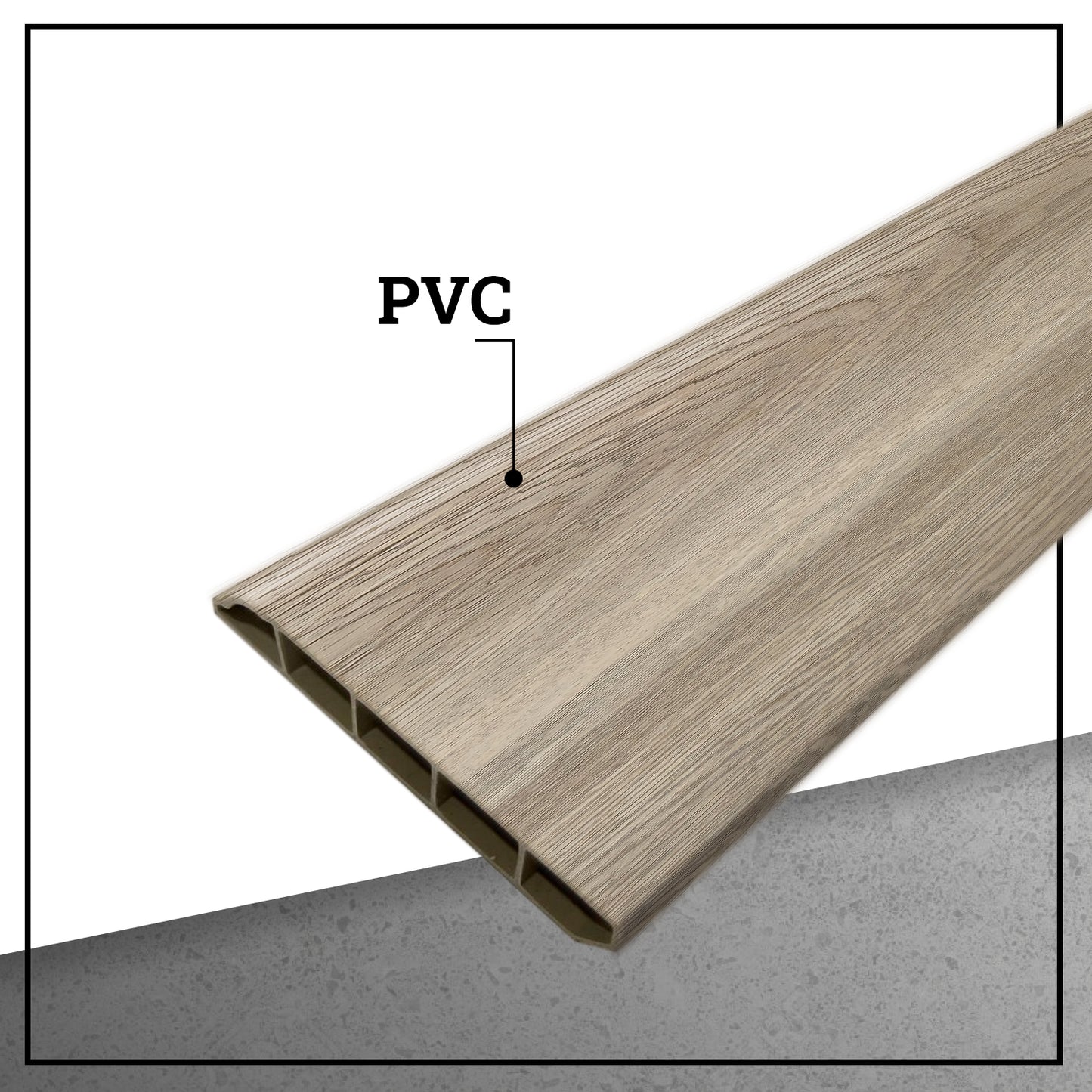 Pack 10 Unidades Guardapolvo PVC HOGA 2mt x 80mm Gris Oak