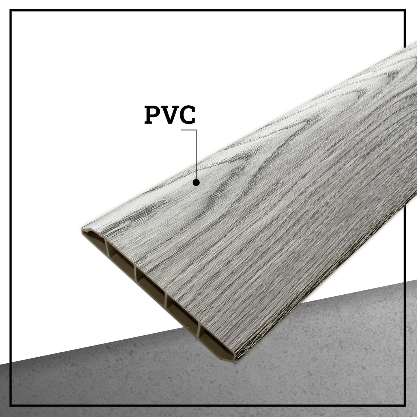 Guardapolvo PVC HOGA 2mt x 80mm Gris Oak