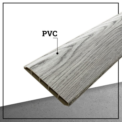 Pack 10 Unidades Guardapolvo PVC HOGA 2mt x 80mm Gris Oak