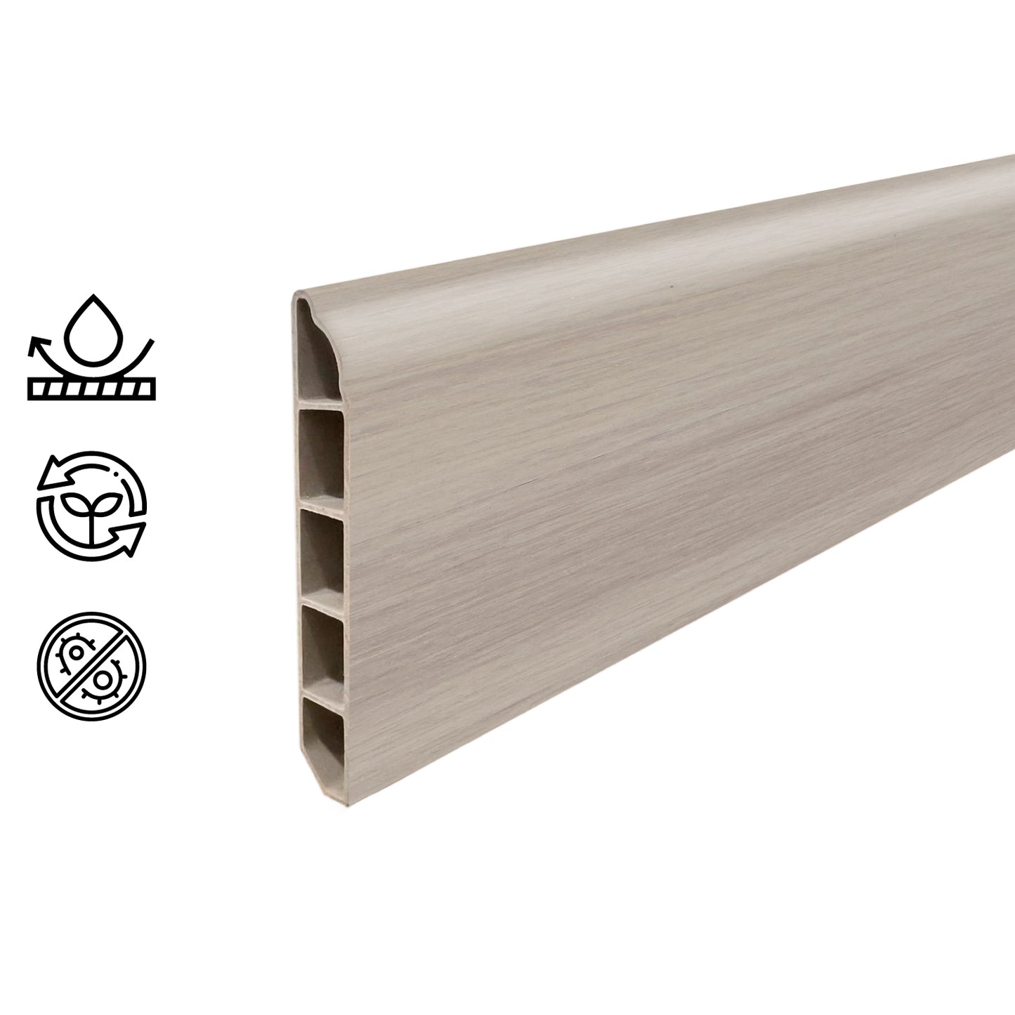 Guardapolvo Pvc Hoga 2Mt x 80mm Blanco