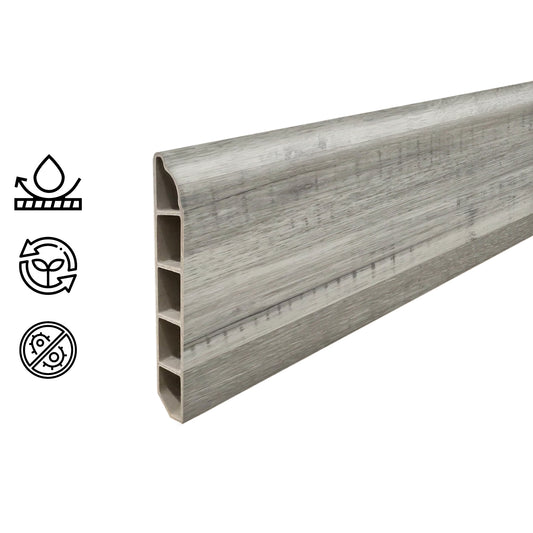 Guardapolvo Pvc Hoga 2Mt x 80mm Gris Absoluto