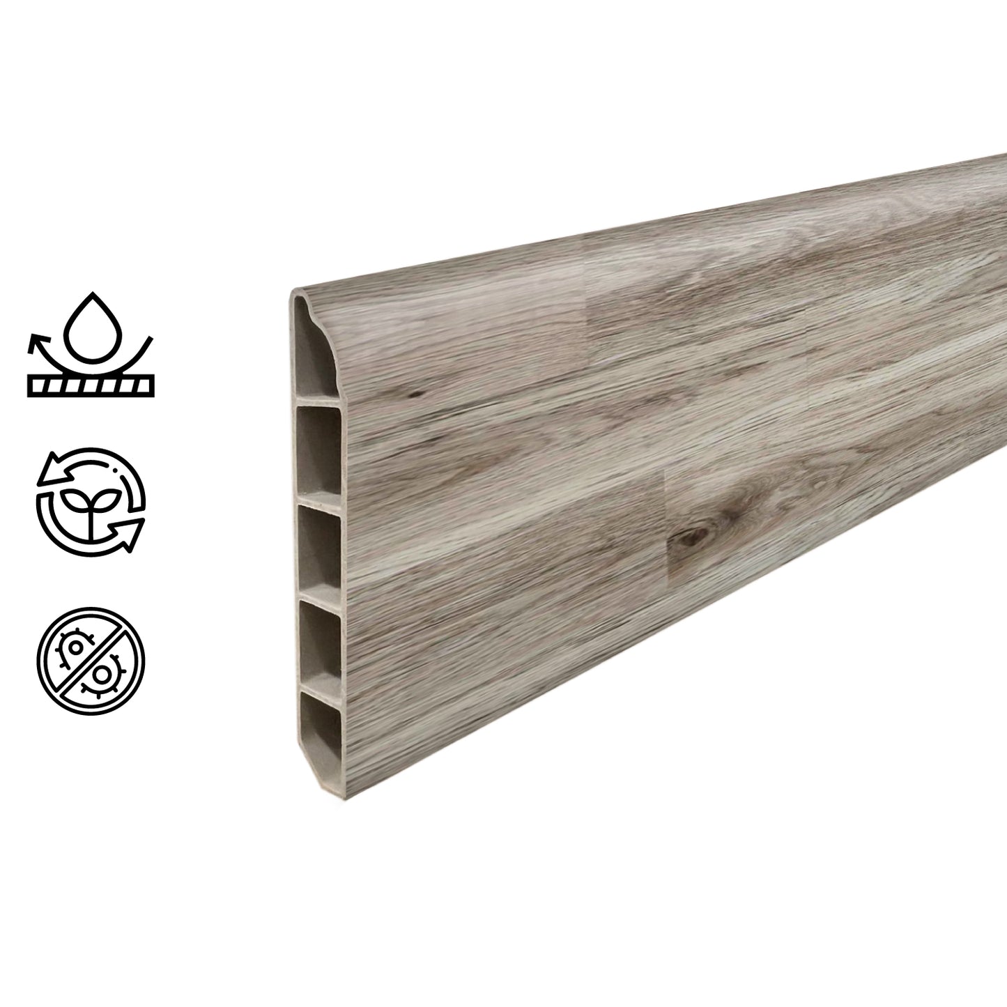 Guardapolvo Pvc Hoga 2Mt x 80mm Rústico Haya