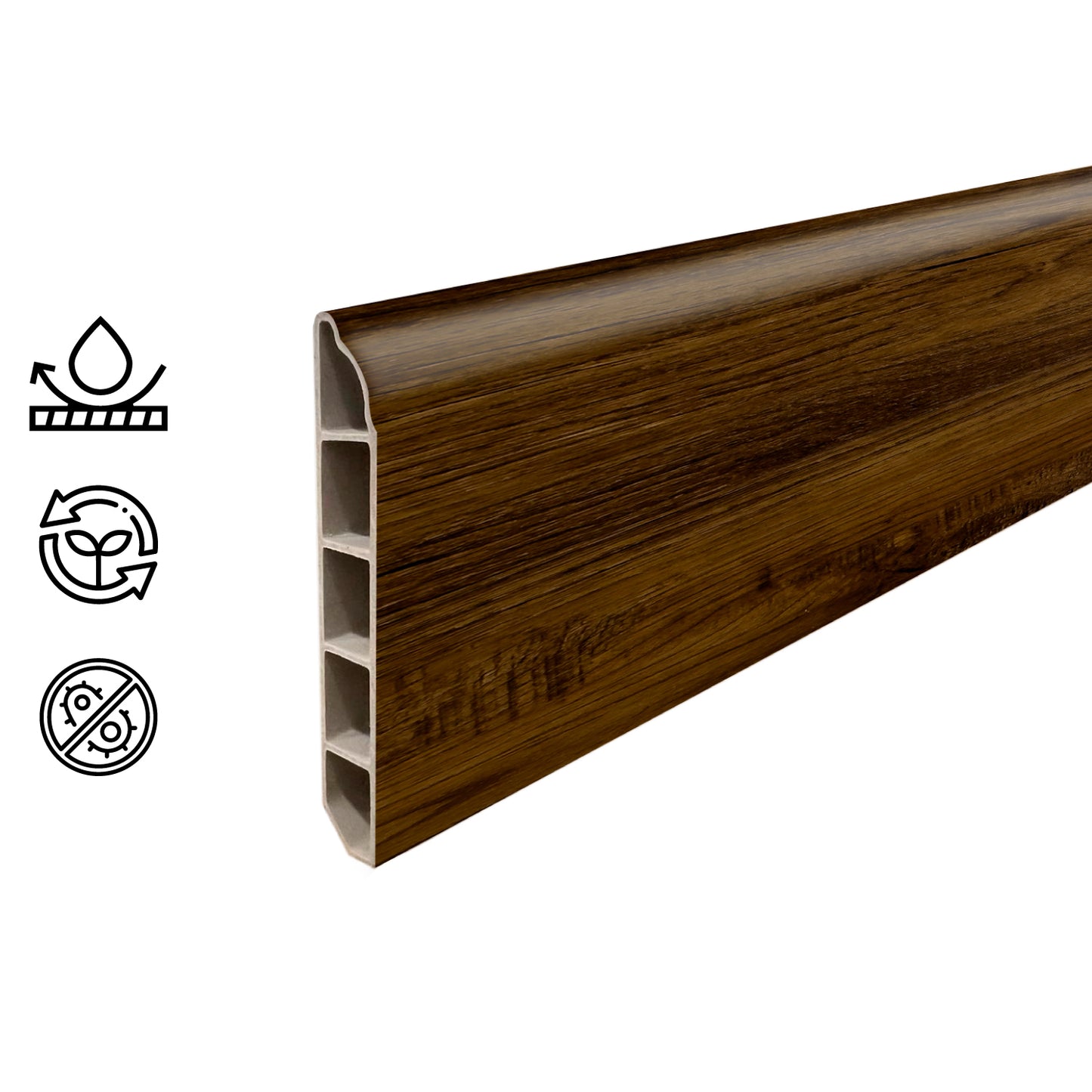 Guardapolvo Pvc Hoga 2Mt x 80mm Café