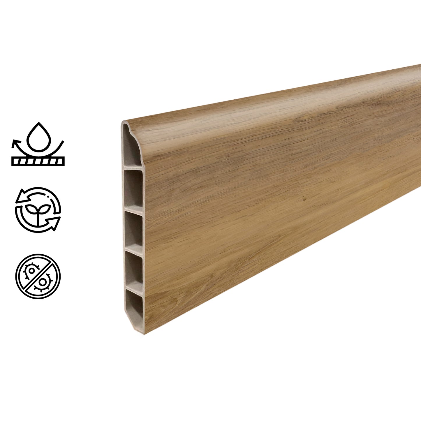 Guardapolvo Pvc Hoga 2Mt x 80mm Castaño