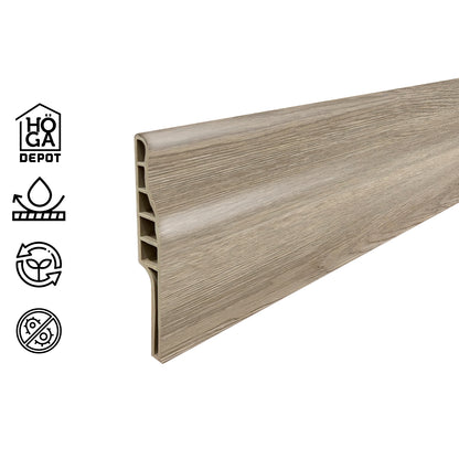 Pack 10 Unidades Guardapolvo PVC HOGA 2mt x 90mm Gris Oak