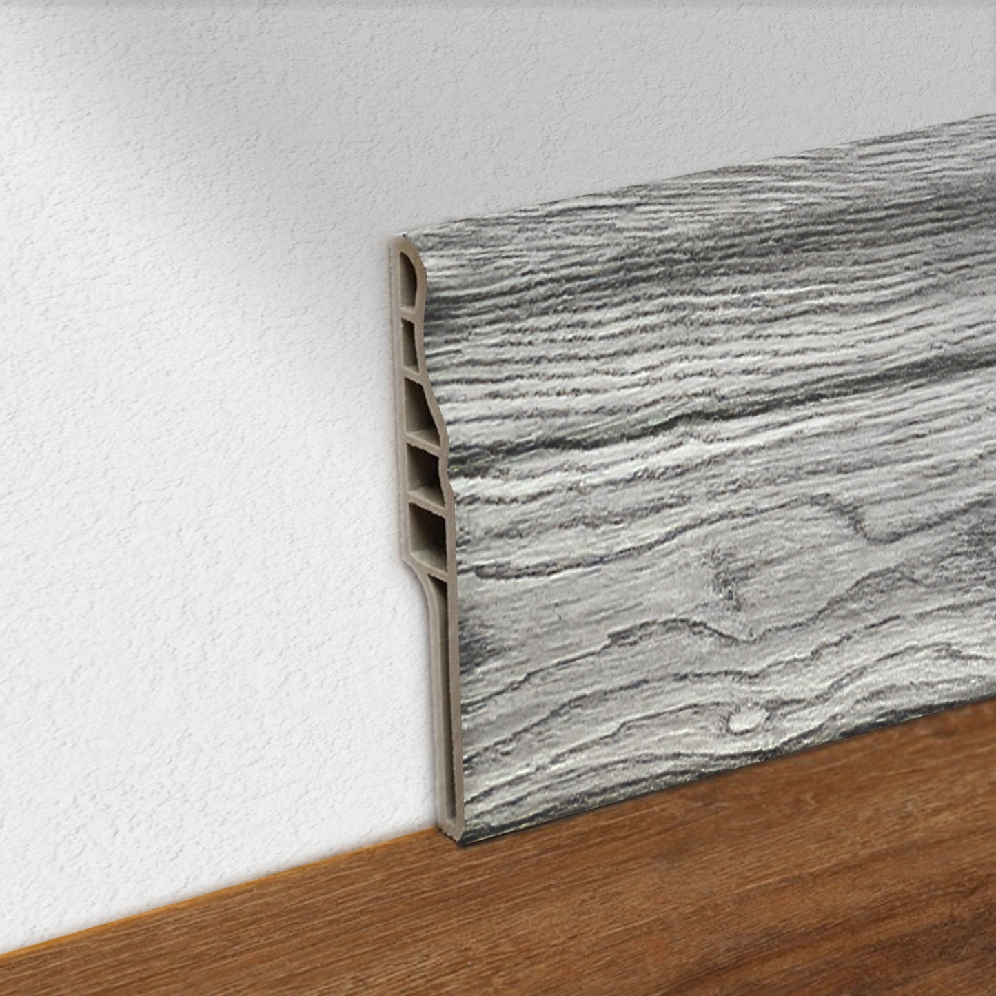 Pack 10 Unidades Guardapolvo PVC HOGA 2mt x 90mm Gris Oak