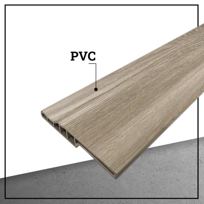 Pack 10 Unidades Guardapolvo PVC HOGA 2mt x 90mm Gris Oak