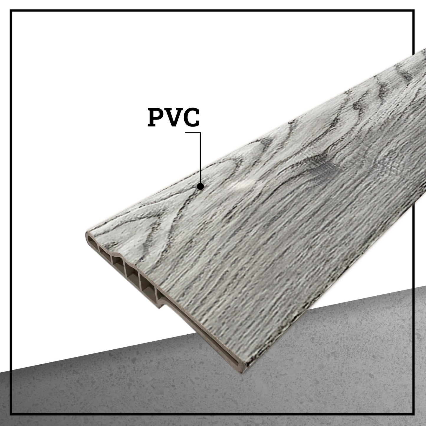 Pack 10 Unidades Guardapolvo PVC HOGA 2mt x 90mm Gris Oak