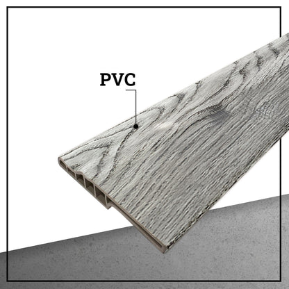 Pack 10 Unidades Guardapolvo PVC HOGA 2mt x 90mm Gris Oak