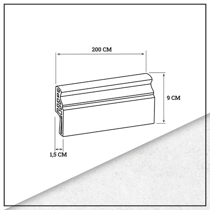 Guardapolvo Pvc Hoga 2Mt x 90mm Gris Oak