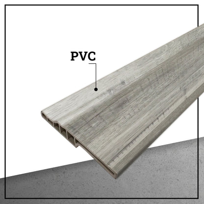 Pack 10 Unidades Guardapolvo PVC HOGA 2mt x 90mm Gris Absoluto