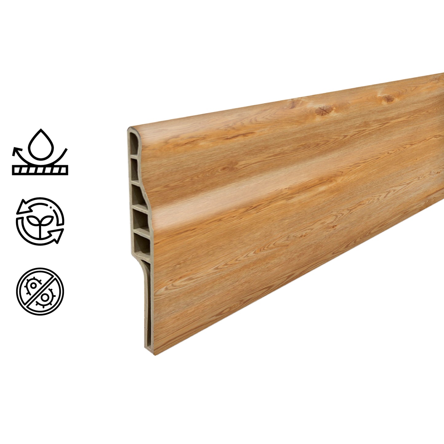 Guardapolvo Pvc Hoga 2Mt x 90mm Bamboo