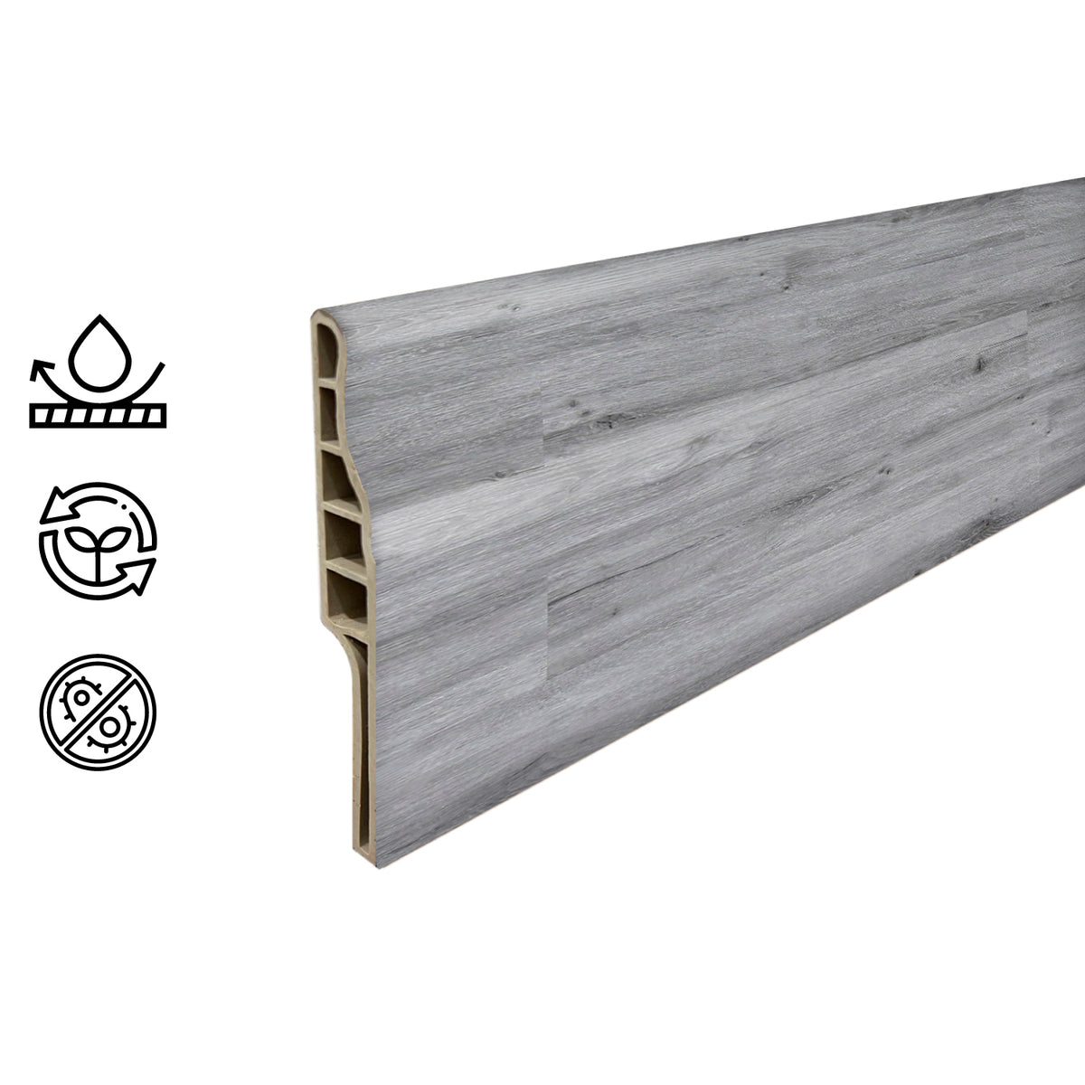 Guardapolvo PVC HOGA 2mt x 90mm Gris Londres