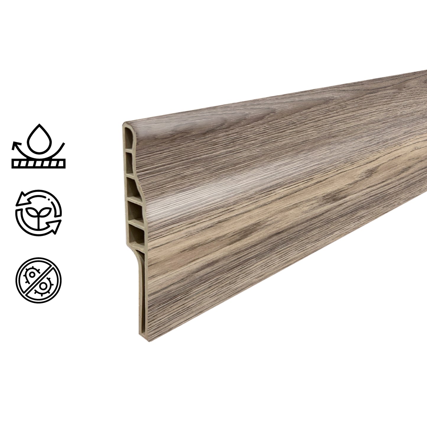 Guardapolvo Pvc Hoga 2Mt x 90mm Gris Grafito