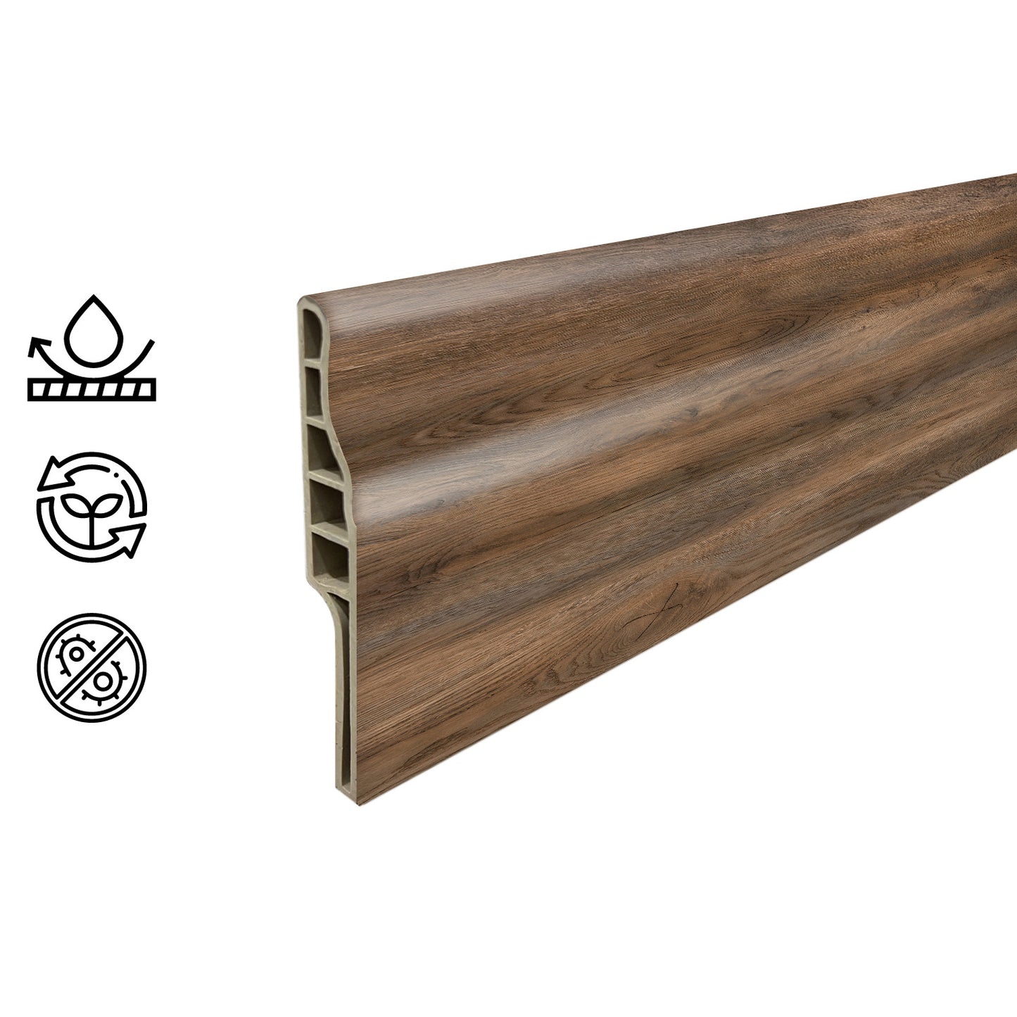 Guardapolvo Pvc Hoga 2Mt x 90mm Tabaco