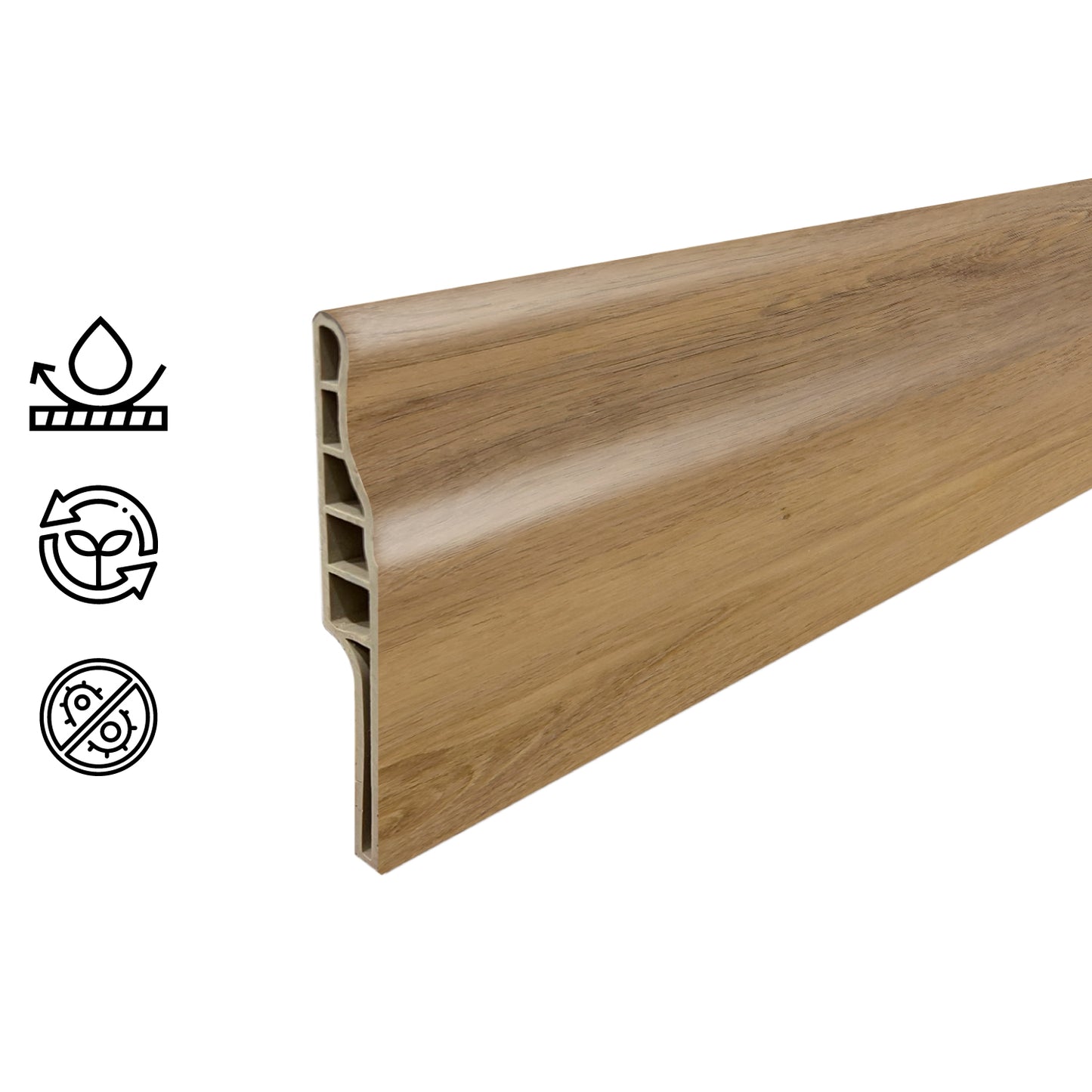 Guardapolvo Pvc Hoga 2Mt x 90mm Castaño