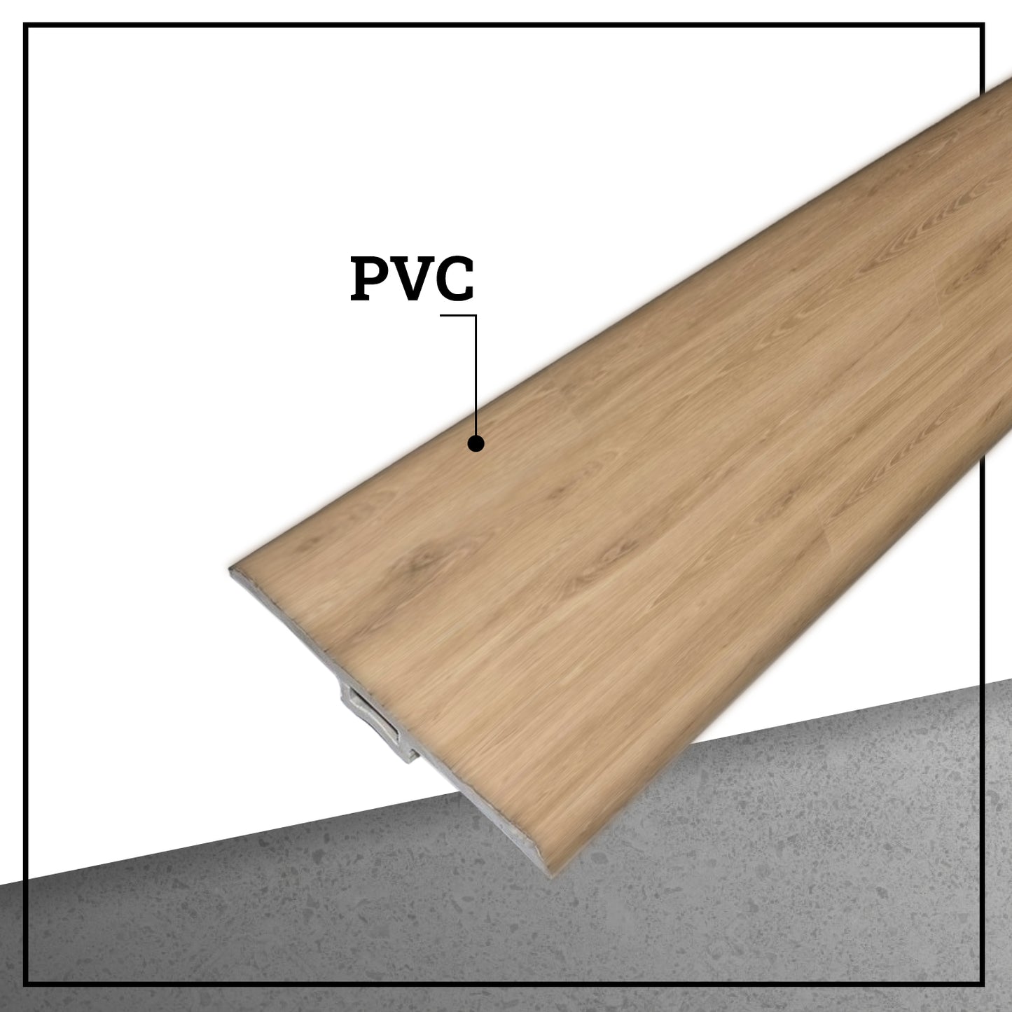 Pack 5 Unidades Moldura T PVC 2mt x 45mm Roble Suave