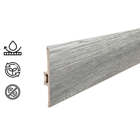 Pack 5 Unidades Moldura T PVC 2mt x 45mm Gris Oak