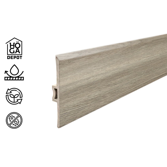 Pack 5 Unidades Moldura T PVC 2mt x 45mm Gris Oak