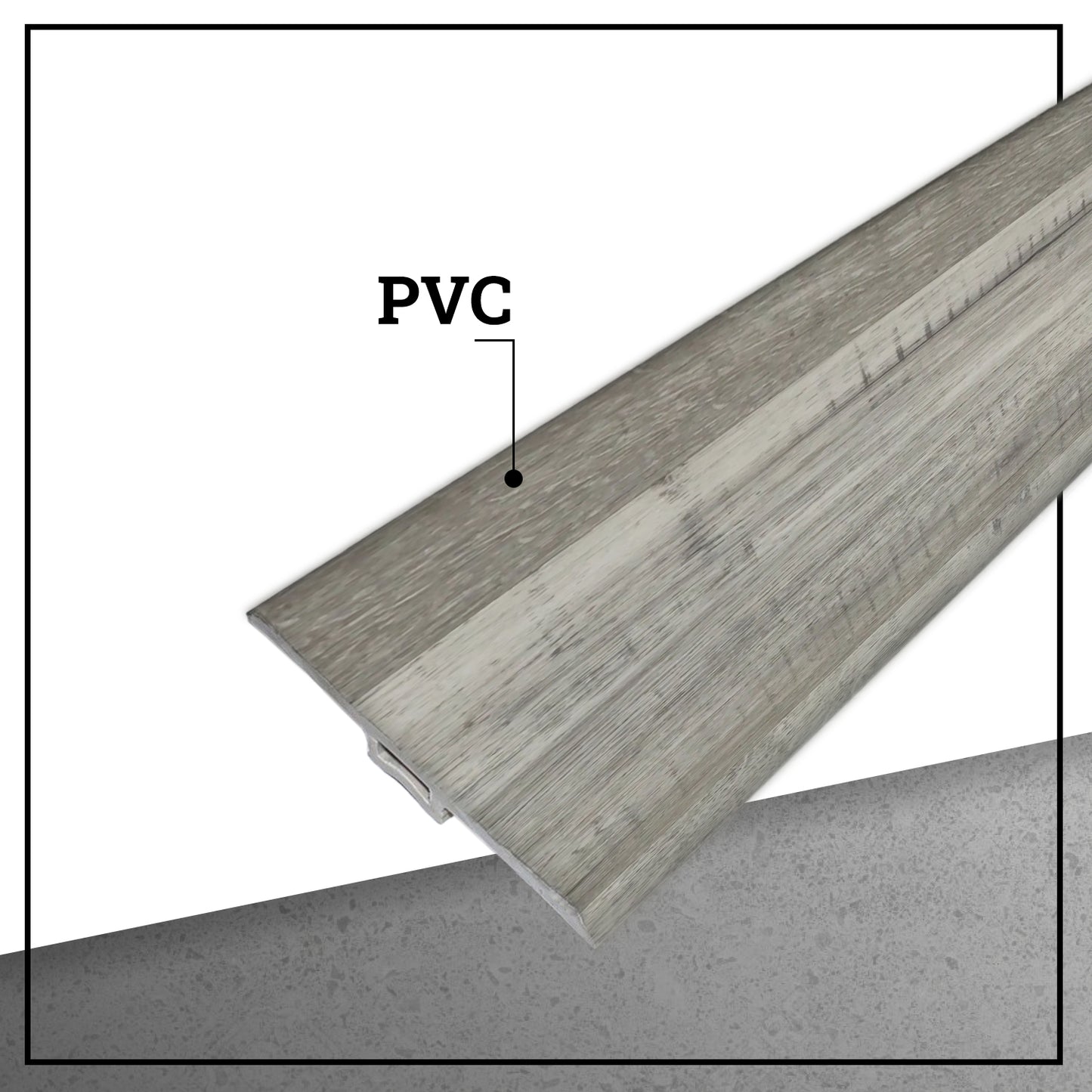 Pack 5 Unidades Moldura T PVC 2mt x 45mm Gris Absoluto