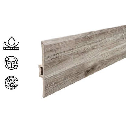 Moldura T Pvc Hoga 2Mt x 45mm Rústico Haya