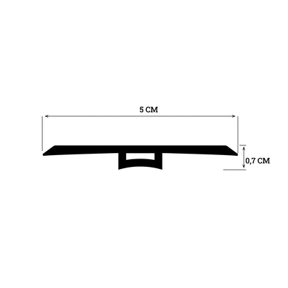 Pack 5 Unidades Moldura T PVC 2mt x 45mm Bamboo