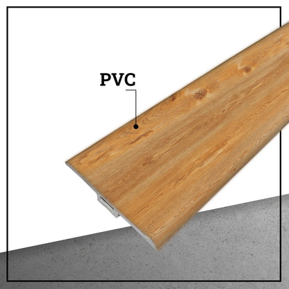 Pack 5 Unidades Moldura T PVC 2mt x 45mm Bamboo