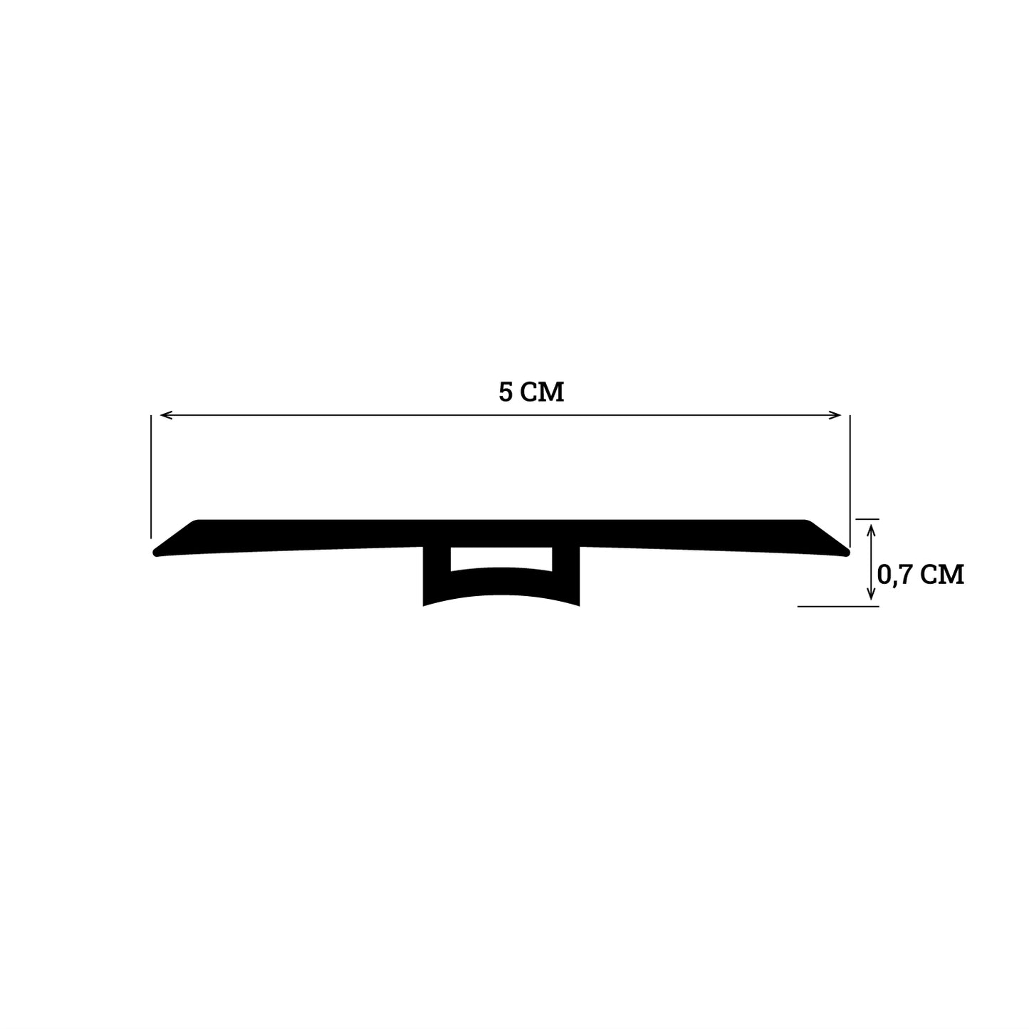 Moldura T Pvc Hoga 2Mt x 45mm Arena