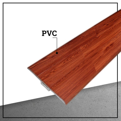 Pack 5 Unidades Moldura T PVC 2mt x 45mm Cedro