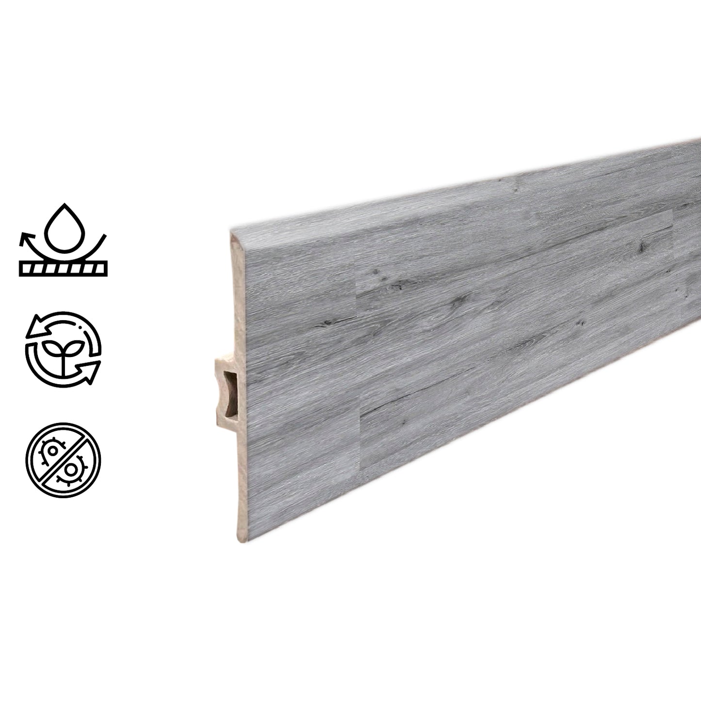 Moldura T PVC HOGA 2mt x 45mm Gris Londres