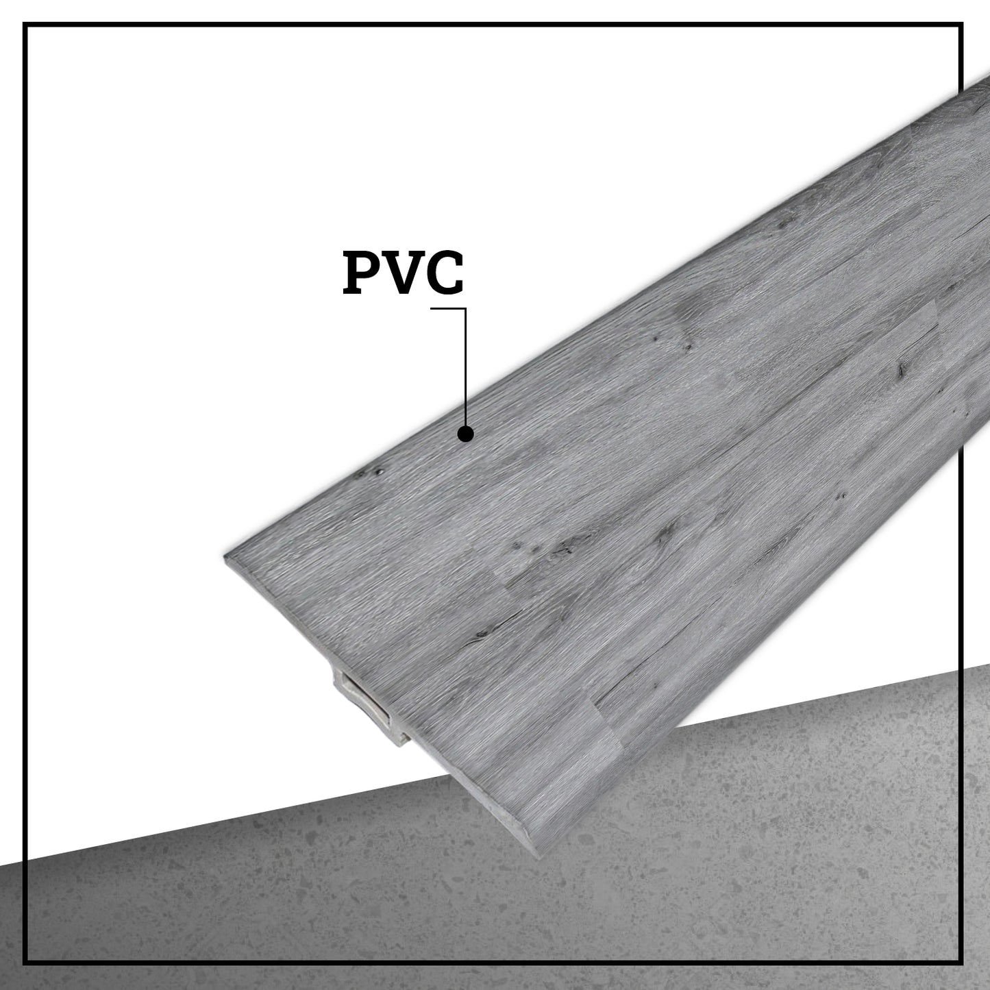 Moldura T PVC HOGA 2mt x 45mm Gris Londres