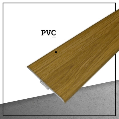 Pack 5 Unidades Moldura T PVC 2mt x 45mm Haya