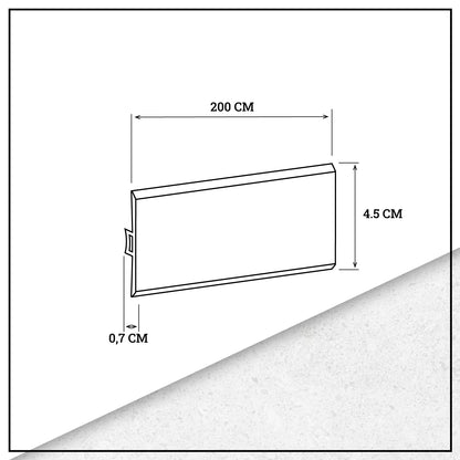 Pack 5 Unidades Moldura T PVC 2mt x 45mm Abedul