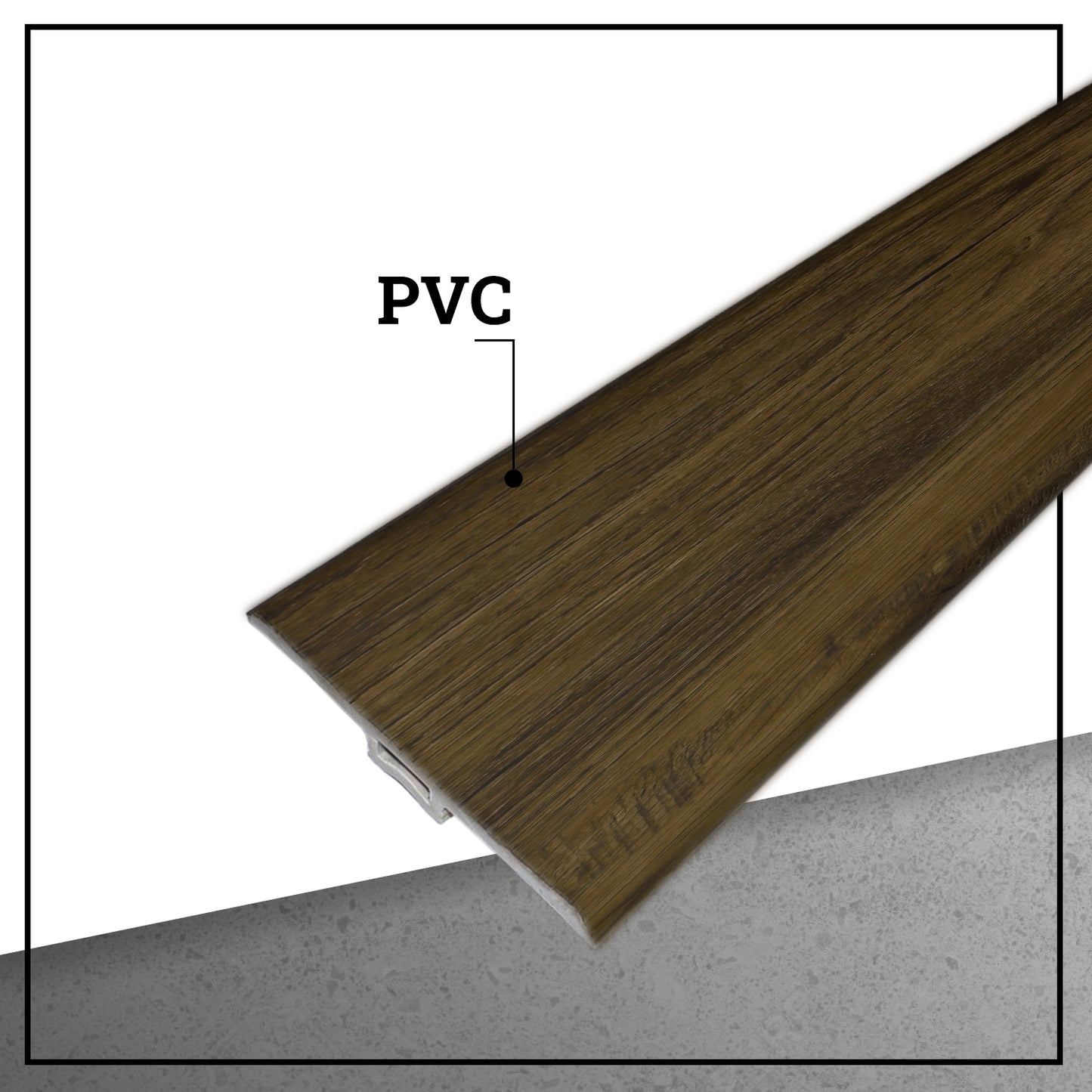 Pack 5 Unidades Moldura T PVC 2mt x 45mm Café