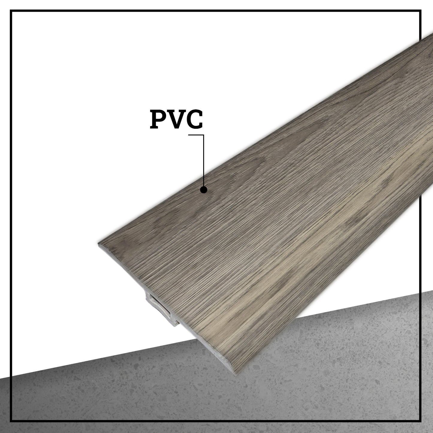 Pack 5 Unidades Moldura T PVC 2mt x 45mm Gris Grafito