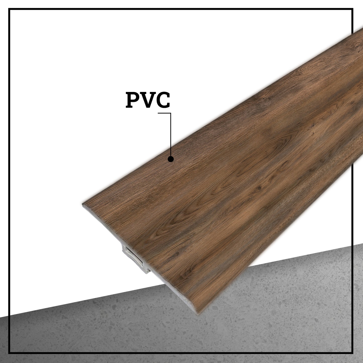 Pack 5 Unidades Moldura T PVC 2mt x 45mm Tabaco