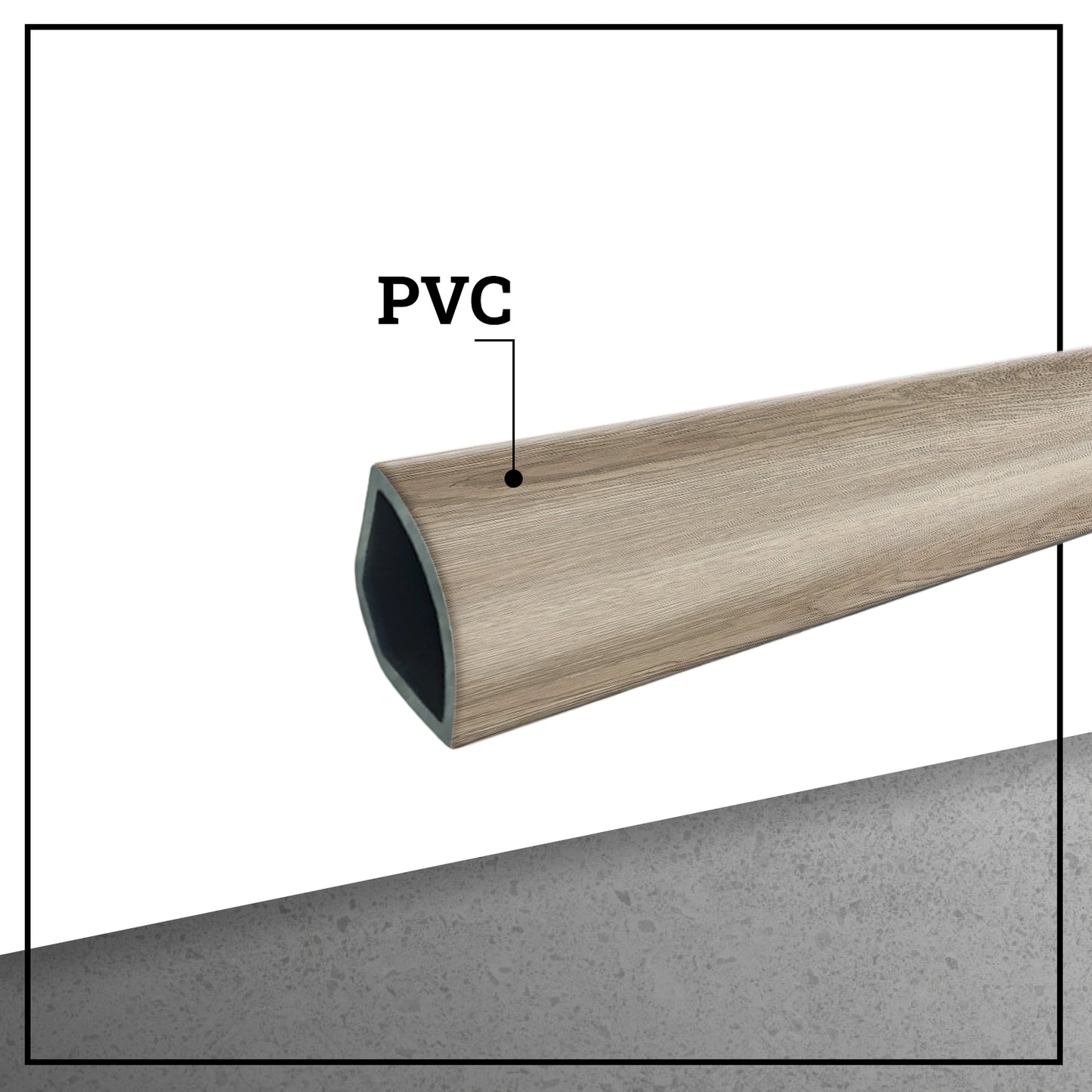 Pack 5 Unidades Cuarto Rodón PVC 2mt x 45mm Oak