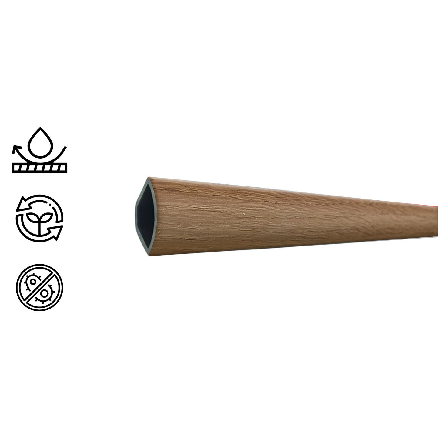 Pack 5 Unidades Cuarto Rodón PVC 2mt x 19mm Haya
