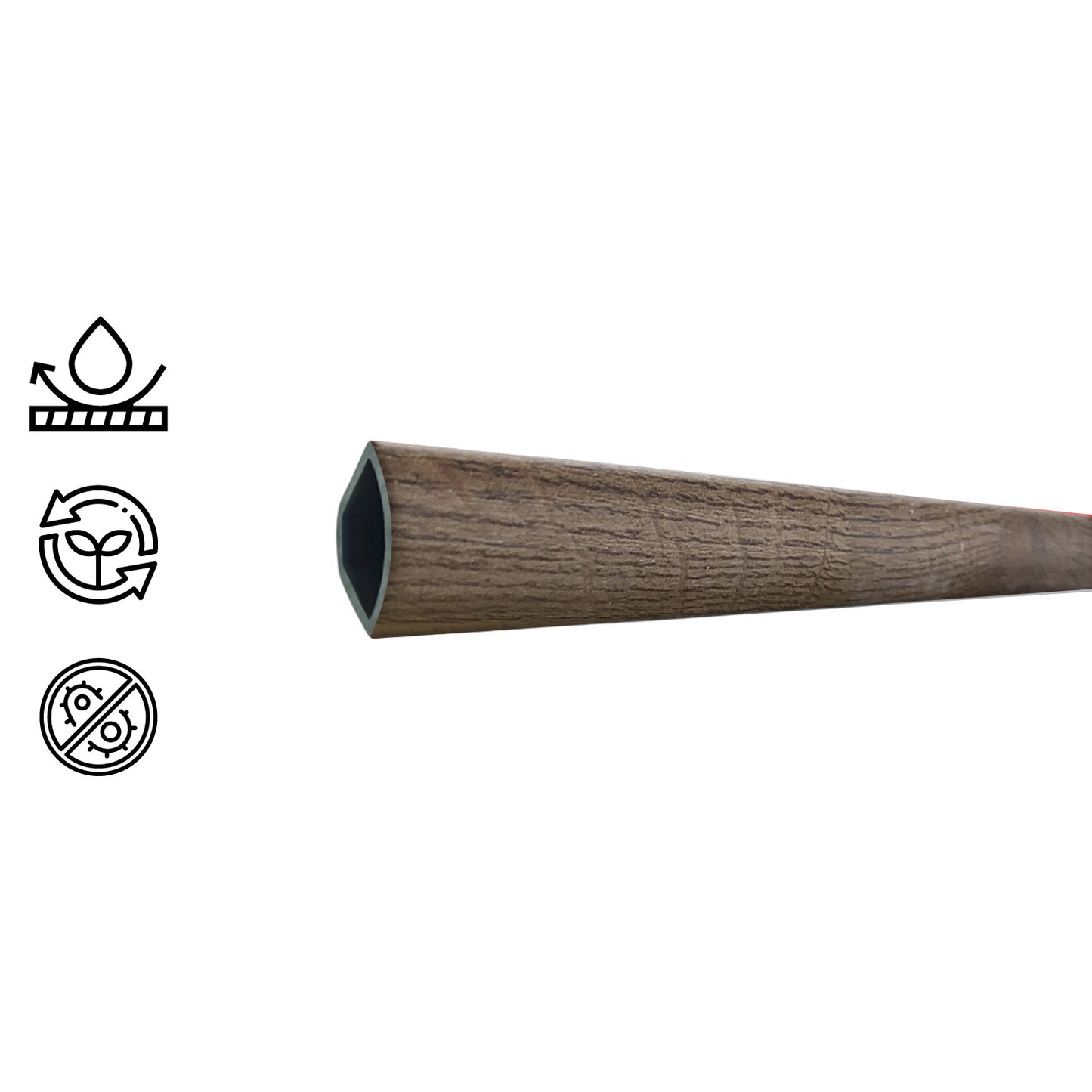 Pack 5 Unidades Cuarto Rodón PVC 2mt x 19mm Café