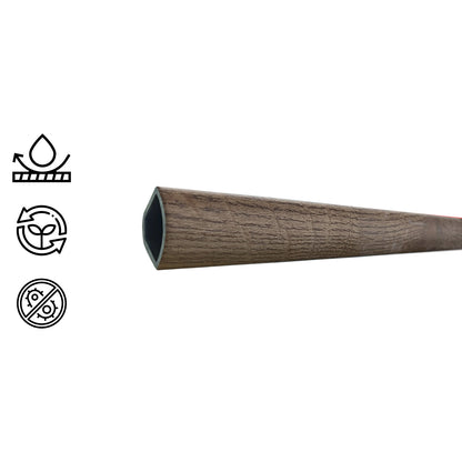 Pack 5 Unidades Cuarto Rodón PVC 2mt x 19mm Café