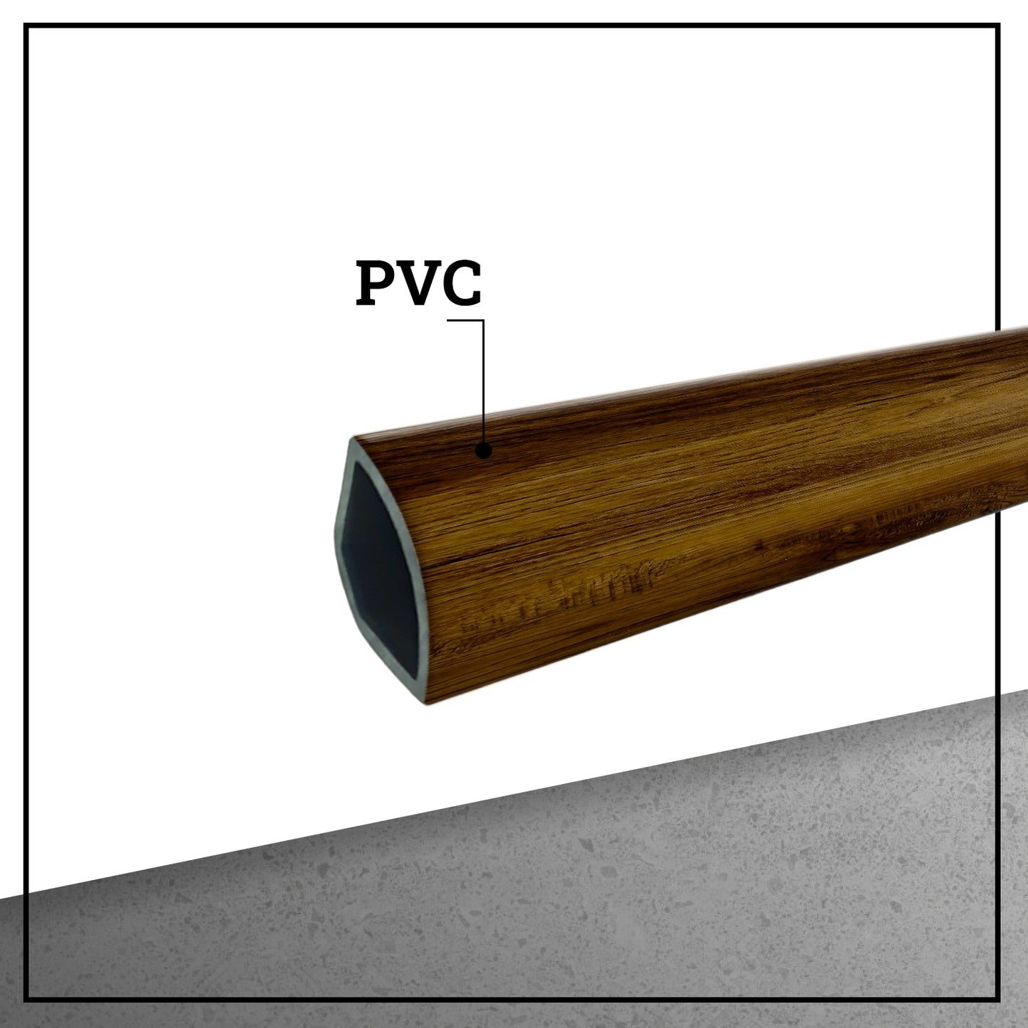 Pack 5 Unidades Cuarto Rodón PVC 2mt x 45mm Café