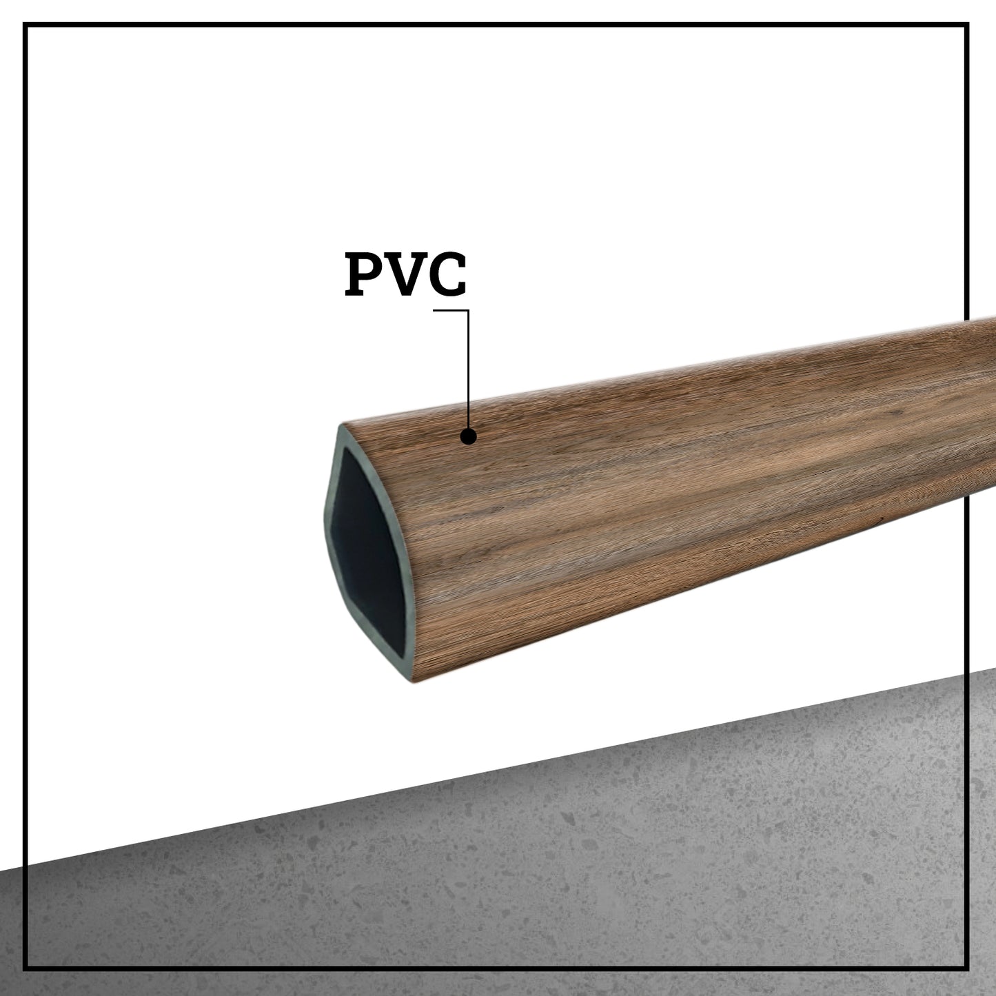 Pack 5 Unidades Cuarto Rodón PVC 2mt x 45mm Tabaco