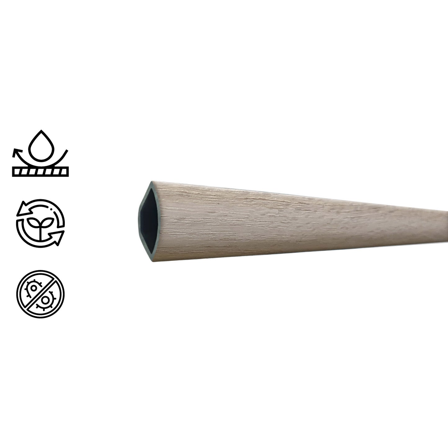 Pack 5 Unidades Cuarto Rodón PVC 2mt x 19mm Castaño