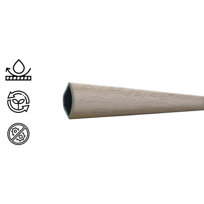 Pack 5 Unidades Cuarto Rodón PVC 2mt x 19mm Castaño