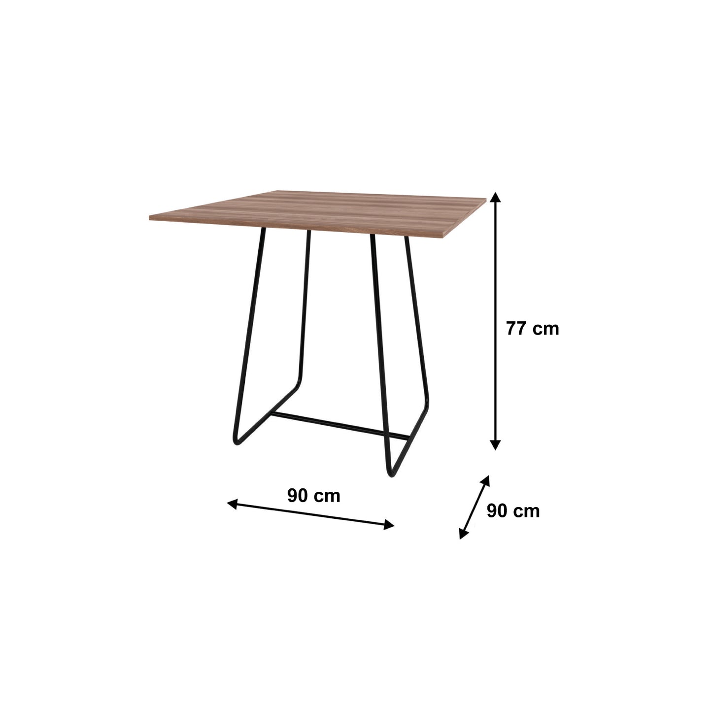 Mesa de Comedor 90x90 Miler Oro Envejecido Castaño