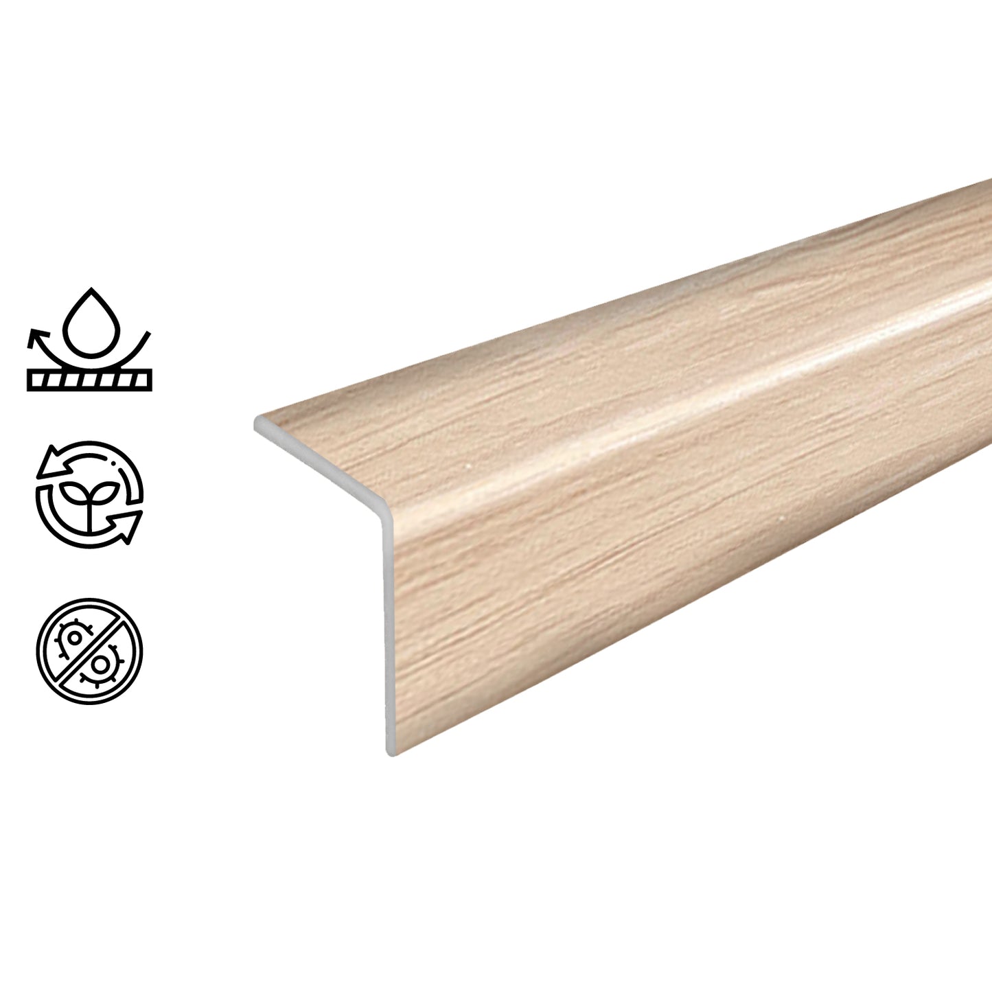 Pack 2unds Perfil Angulo Terminación Wall Panel 30mm x 2,9Mt Café Claro