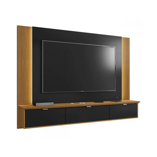 Panel Rack Tv 70" Qatar Negro Canela