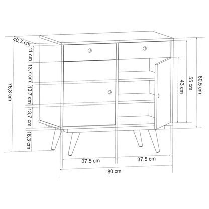 Aparador Buffet Retro 90 Blanco