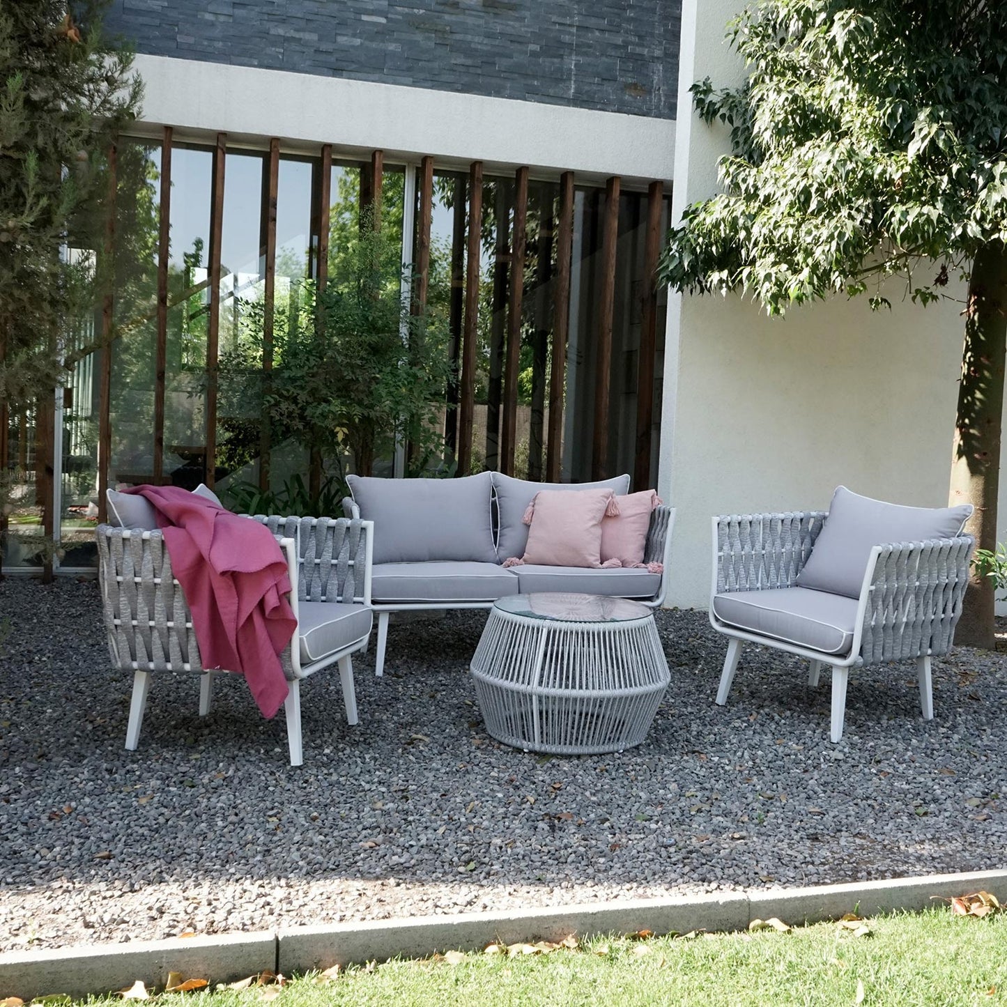 Juego de Terraza Living Sorrento Gris Light