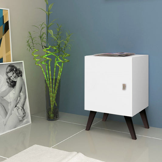 Velador Retro con Puerta Blanco